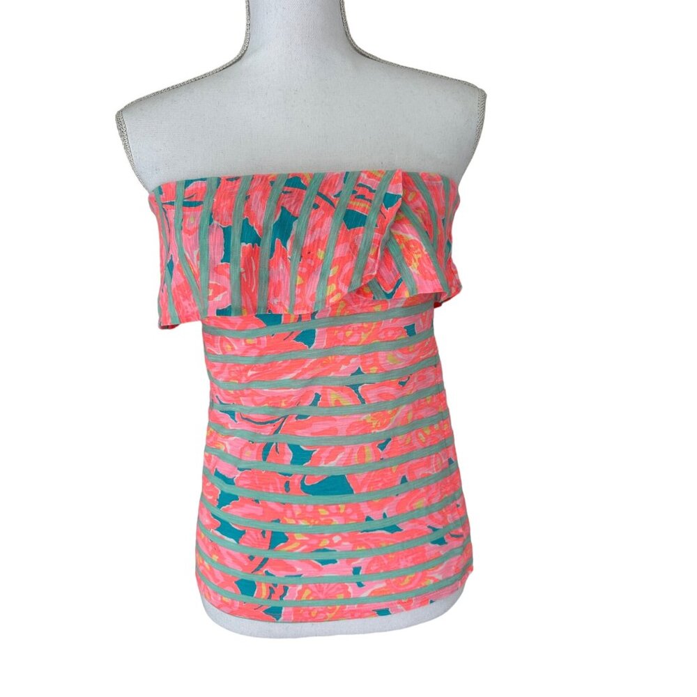 Lilly Pulitzer Size XS Wakely Ruffle Strapless Top